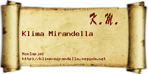 Klima Mirandella névjegykártya